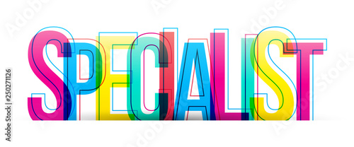 Specialist word vector on a white background