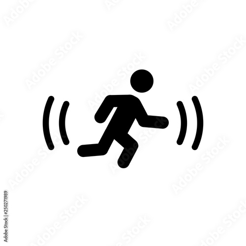 Motion detector silhouette icon. Clipart image isolated on white background