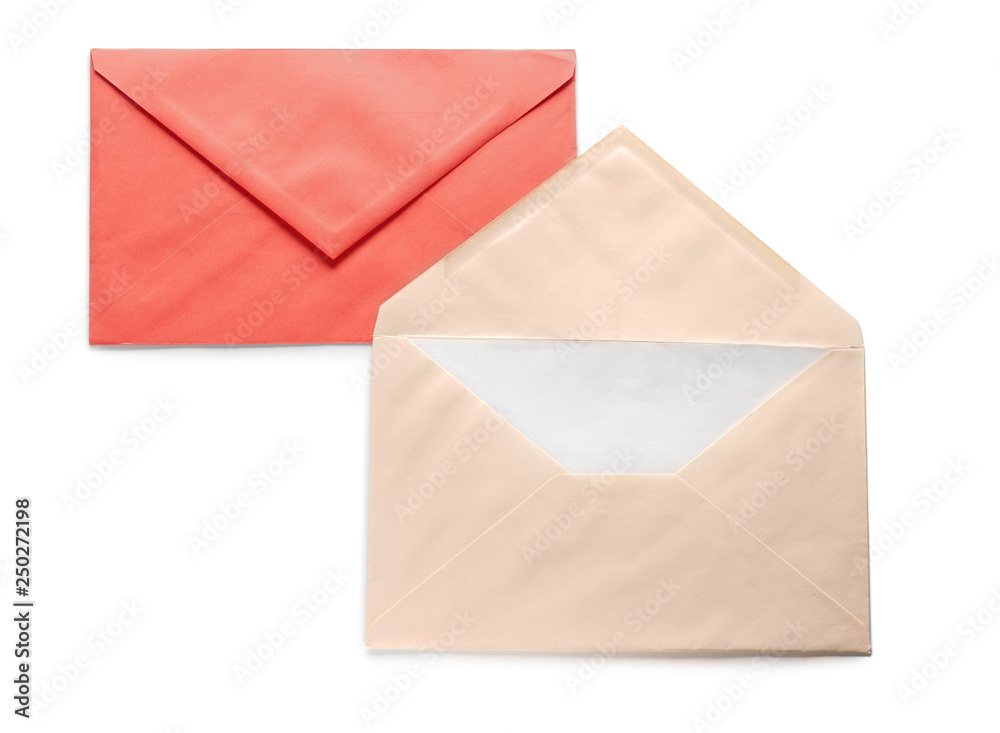 Paper envelopes on white background Paper envelopes on white background