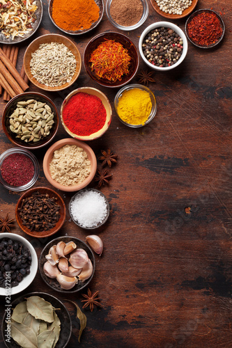 Fototapeta Naklejka Na Ścianę i Meble -  Set of various spices and herbs