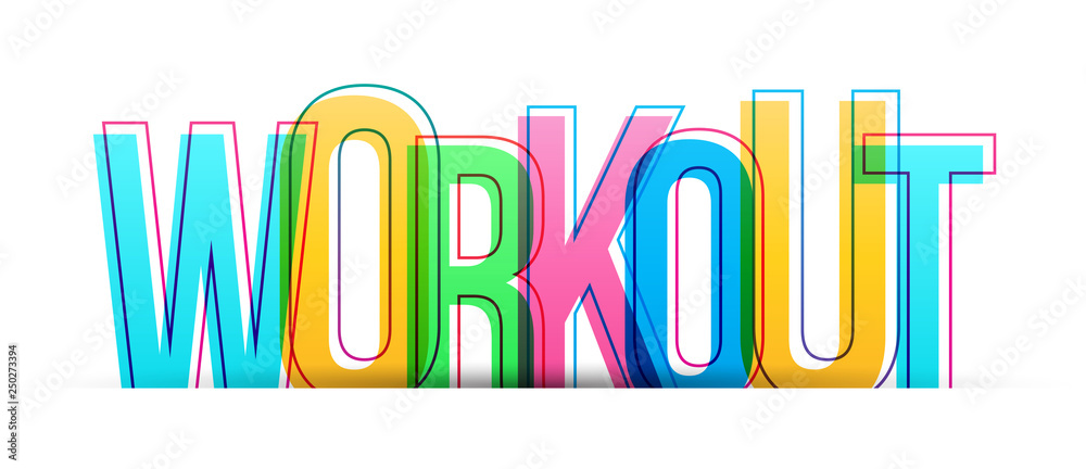 Workout word vector on a white background Workout word vector on a white background