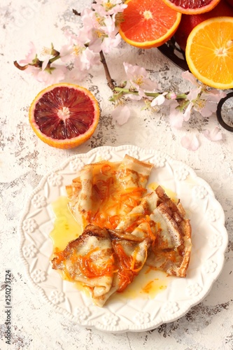 Traditional French crepe Suzette