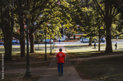 Student Walking on Clemson University's campus