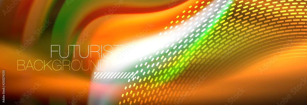 Fluid color neon wave lines background, neon liquid color futuristic paint template Fluid color neon wave lines background, neon liquid color futuristic paint template