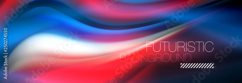 Fluid colors mixing glowing neon wave background, holographic texture