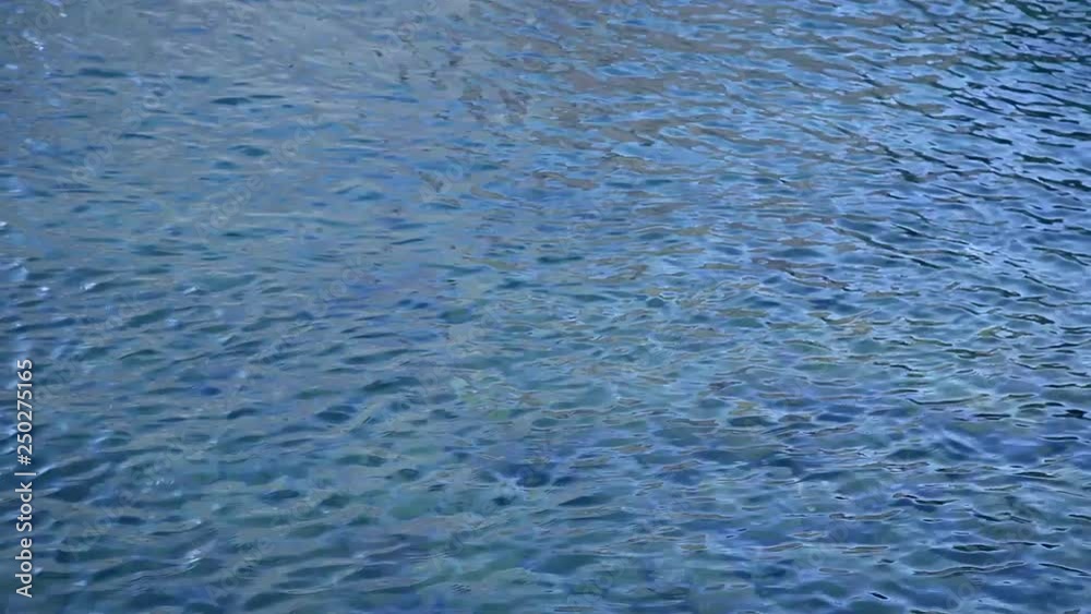 Slightly rippled blue water surface, calm natural background Slightly rippled blue water surface, calm natural background