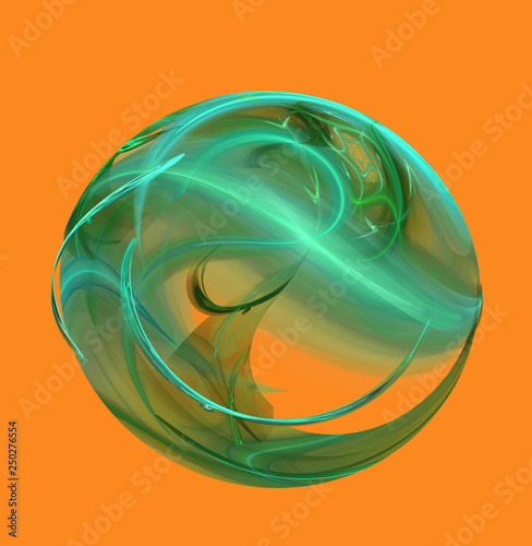 Yellow green globe fractal logo