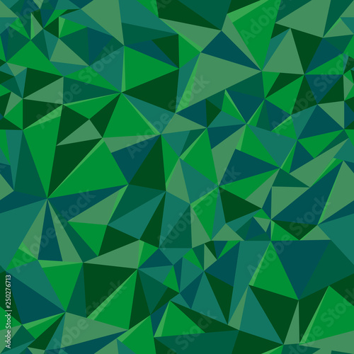 Seamless pattern for a background consisting of randomly arranged triangles; the texture is similar to green crystals