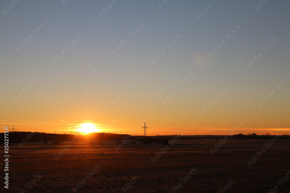 Fototapeta premium Sunrise or sunset in the countryside