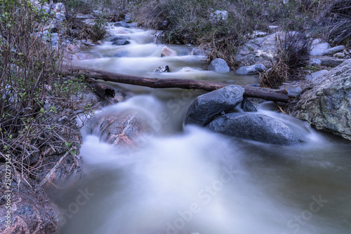 Log crossing fast creek nea...