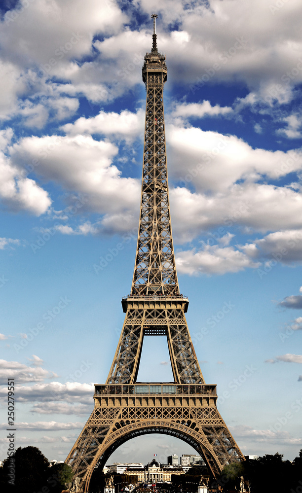 majestic eiffel tower symbol of the city of paris with HDR effec