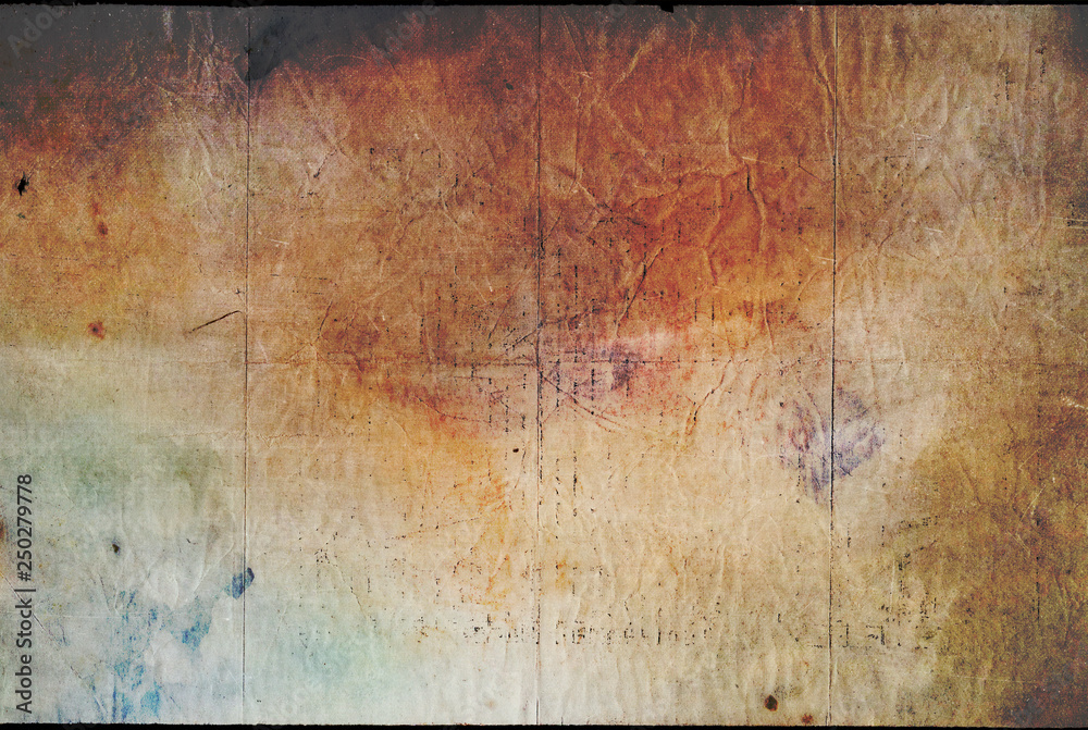 Dark old paper texture yellowed paper background with stains