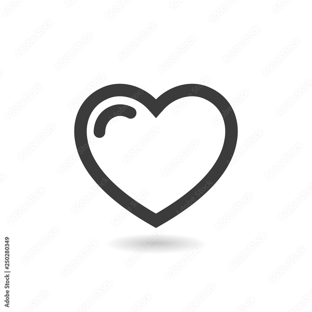Icon of heart isolated on white background Icon of heart isolated on white background