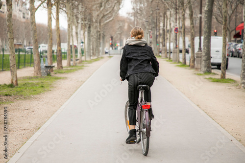 Woman riding a bike