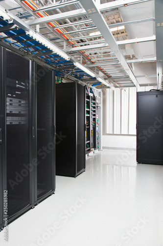Computer servers in server room