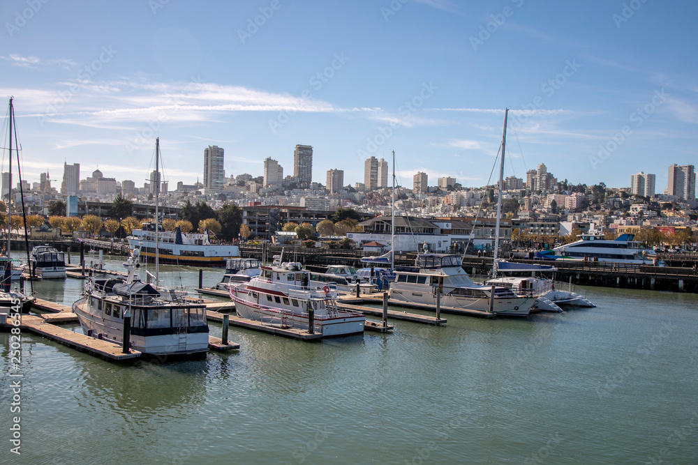 Long Beach Marina and city skyline, Long Beach, San Francisco