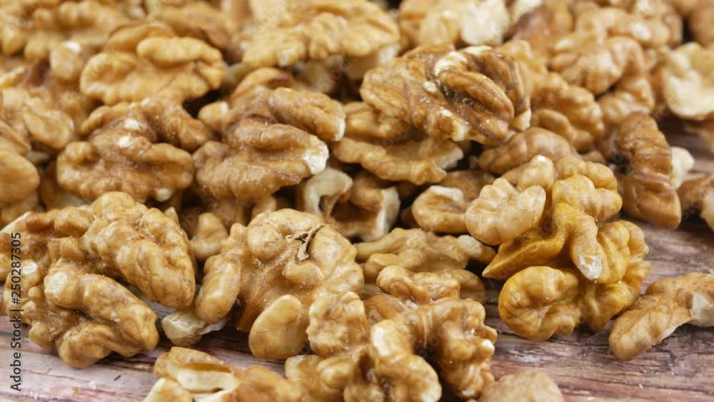 Walnut kernel Nut close up Walnut kernel Nut close up