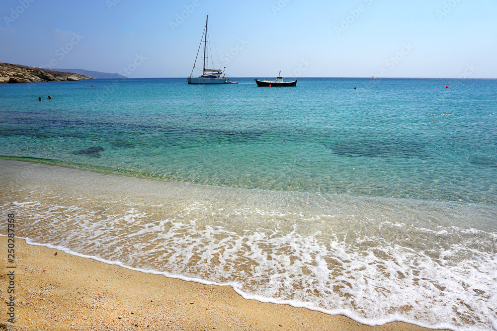Kalafatis beach is a beautiful Mykonos beach in the Cyclades islands