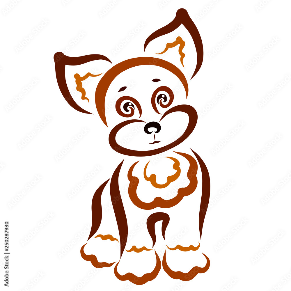 Cute brown puppy with big ears, funny animal, pattern Cute brown puppy with big ears, funny animal, pattern