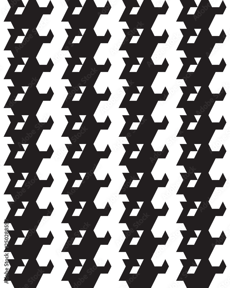 Seamless of monochrome polygonal, black and white patterns Seamless of monochrome polygonal, black and white patterns
