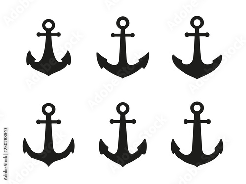 Anchor icons. Vector set