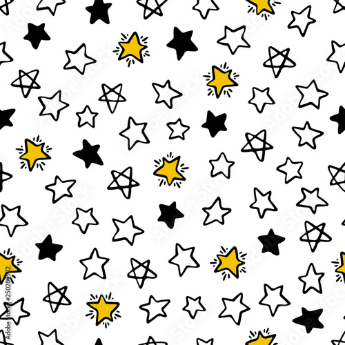 seamless hand-drawn stars