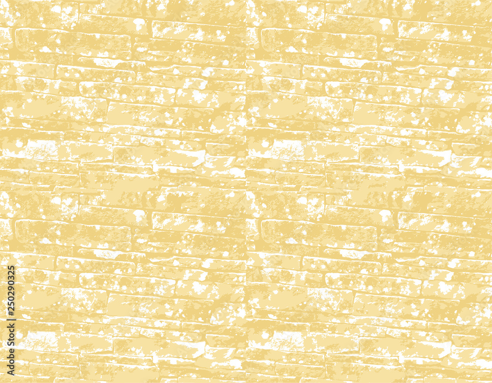 Monochrome traditional Irish cobblestone wall texture. Seamless vector background.