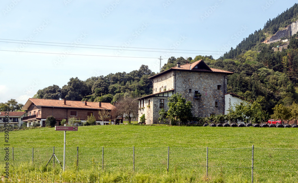 Meadows in rural village in the spanish basque country in a sunny day. Meadows in rural village in the spanish basque country in a sunny day.