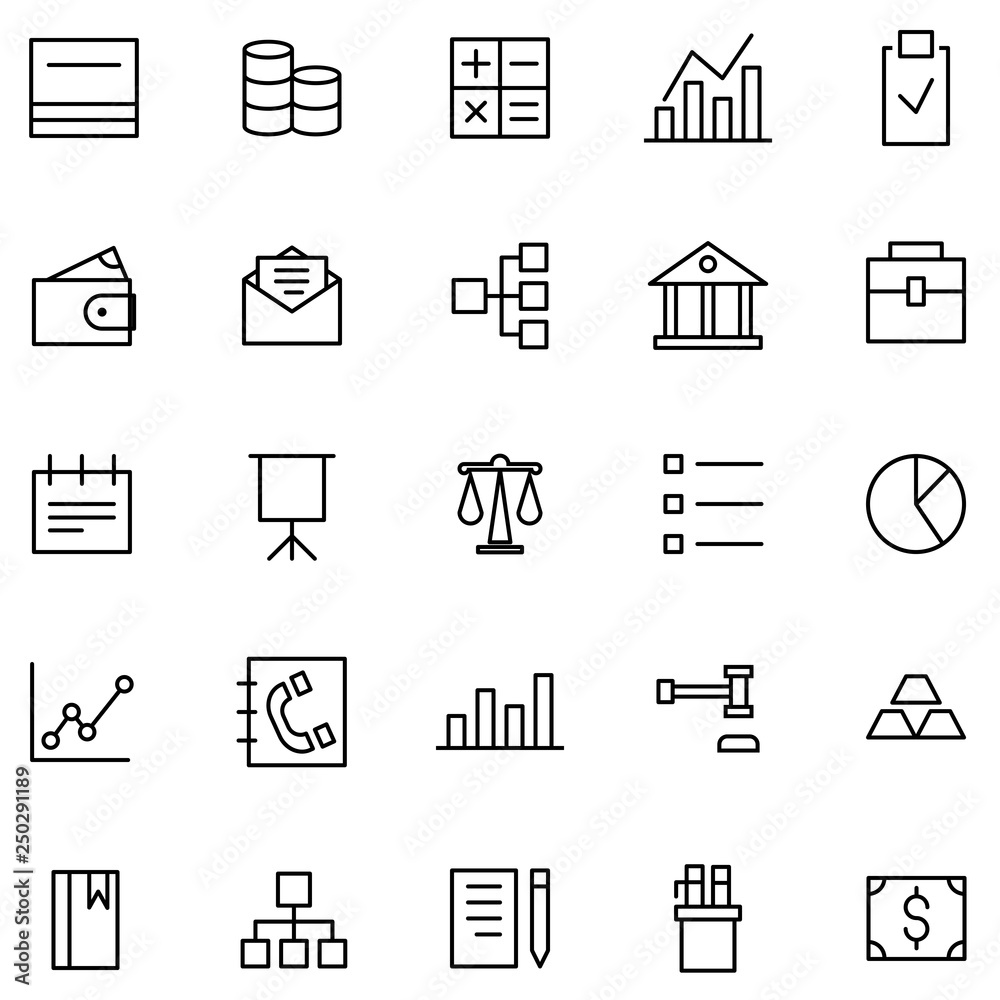 finance outline icon set