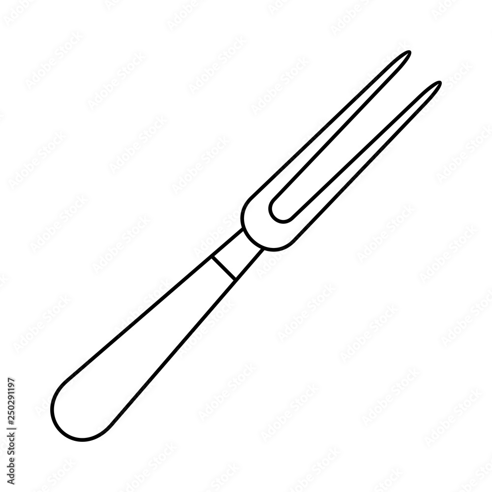 Carving fork icon. isolated on white background Carving fork icon. isolated on white background