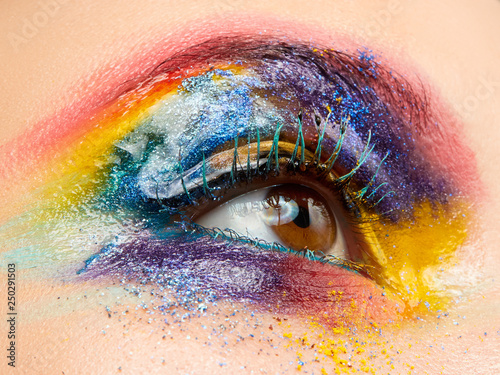 colorised eye beauty fashion, make up photo