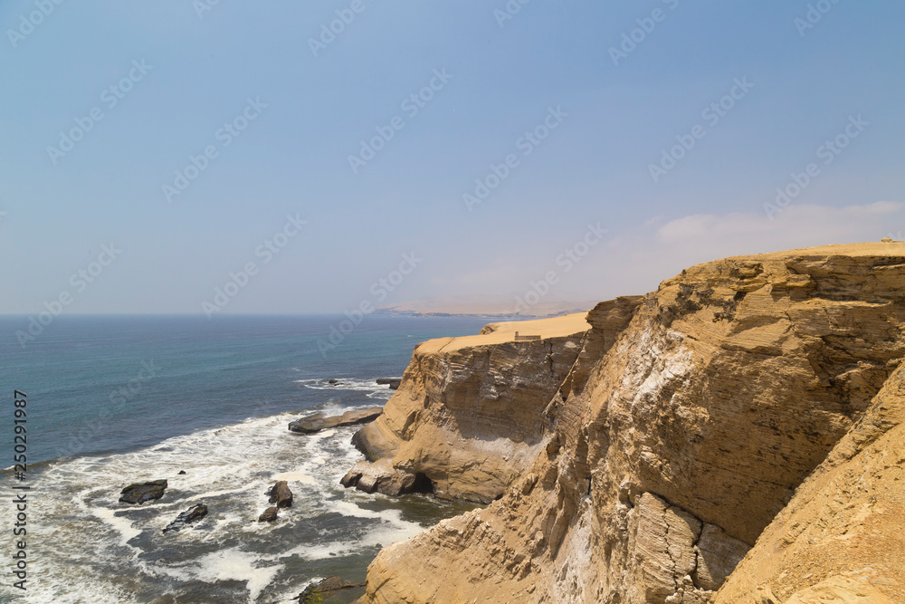 Cathedral Rock Formation, Peruvian Coastline, Rock formations at the coast, Paracas National Reserve, Paracas, Peru