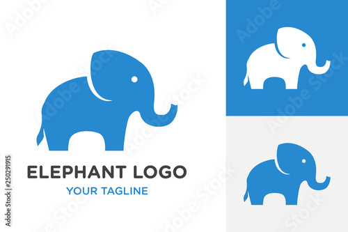 elephant icon logo, vector design - Vector