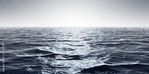 wide ocean waves horizon background © magann