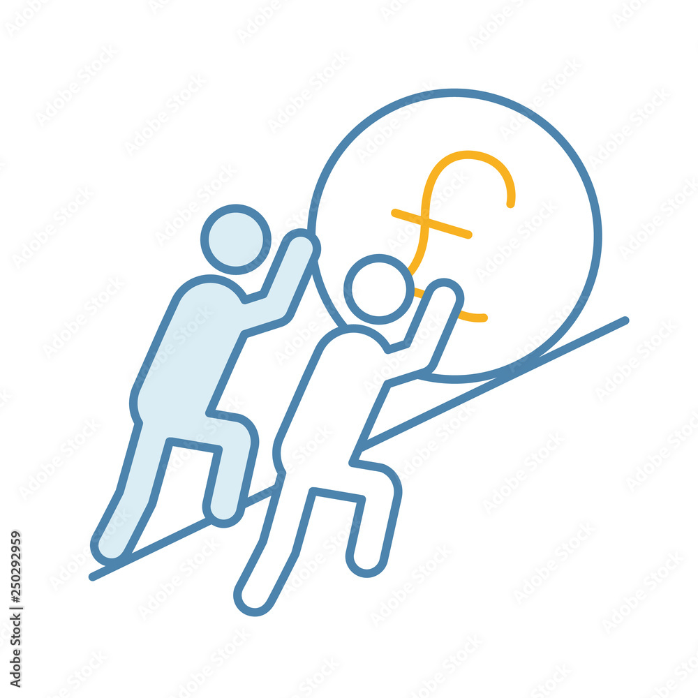 Fototapeta premium Teamwork color icon