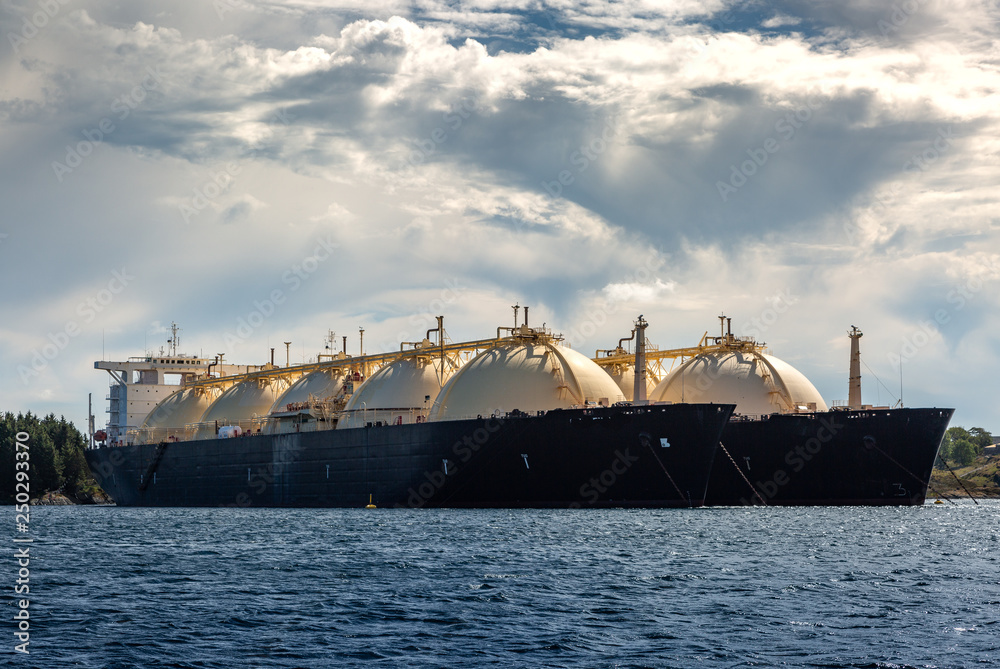 Fototapeta premium Oil transportation and storage on the ship