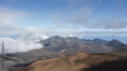Timelapse - Moving clouds over the Haleakala crater, Maui, Hawaii