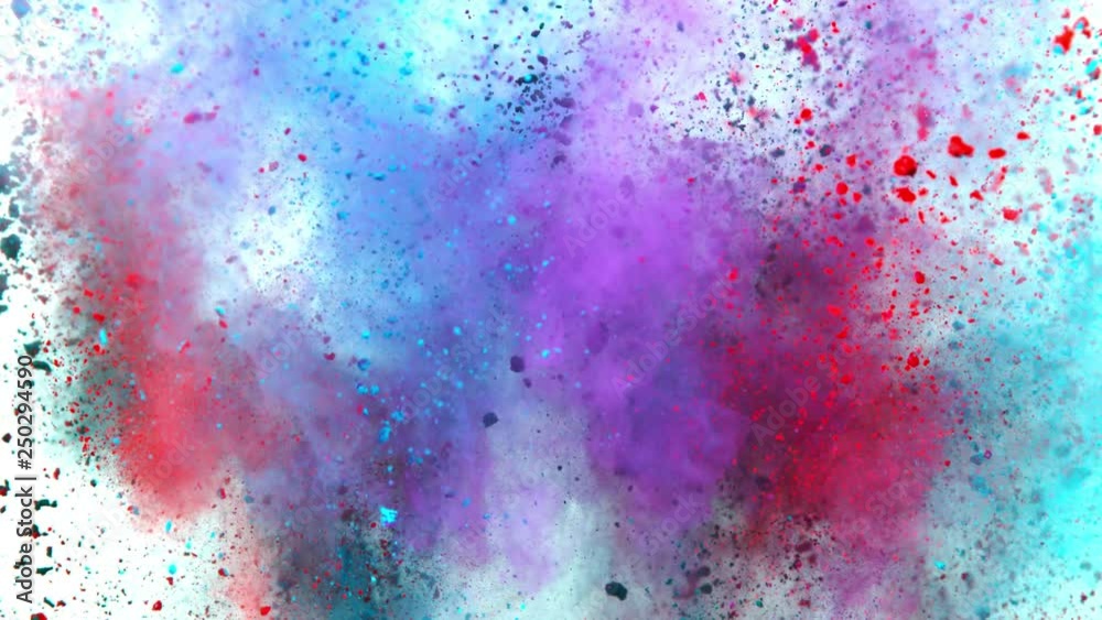 Explosion of coloured powder on white background Explosion of coloured powder on white background