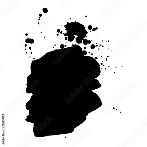 Abstract black ink blot background. Vector illustration. Grunge texture for cards and flyers design.