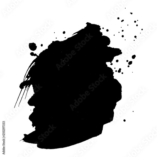 Abstract black ink blot background. Vector illustration. Grunge texture for cards and flyers design.