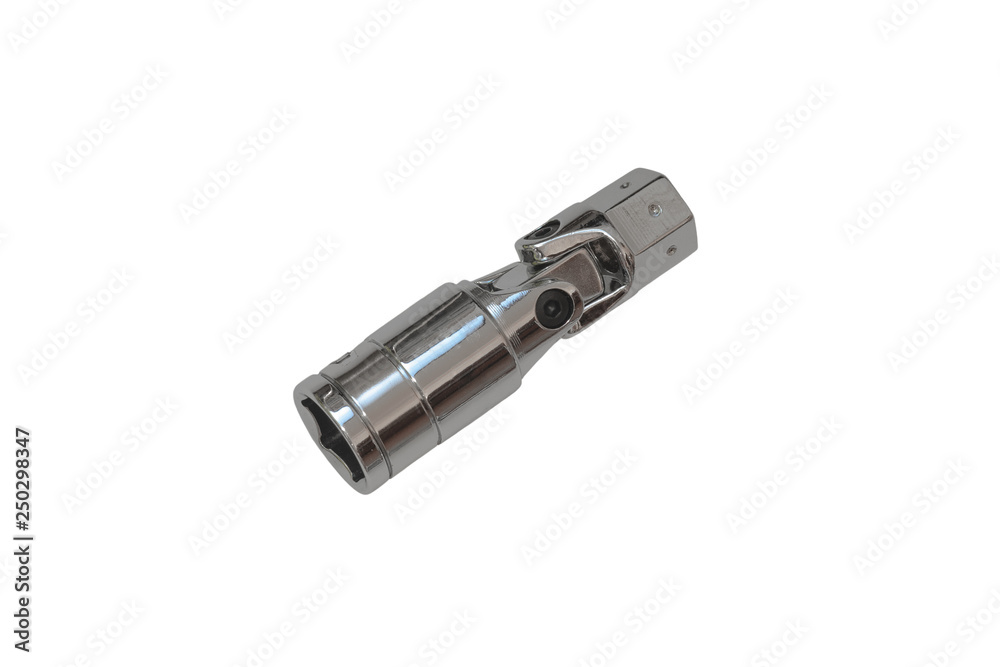articulated cardan for socket heads on white background articulated cardan for socket heads on white background