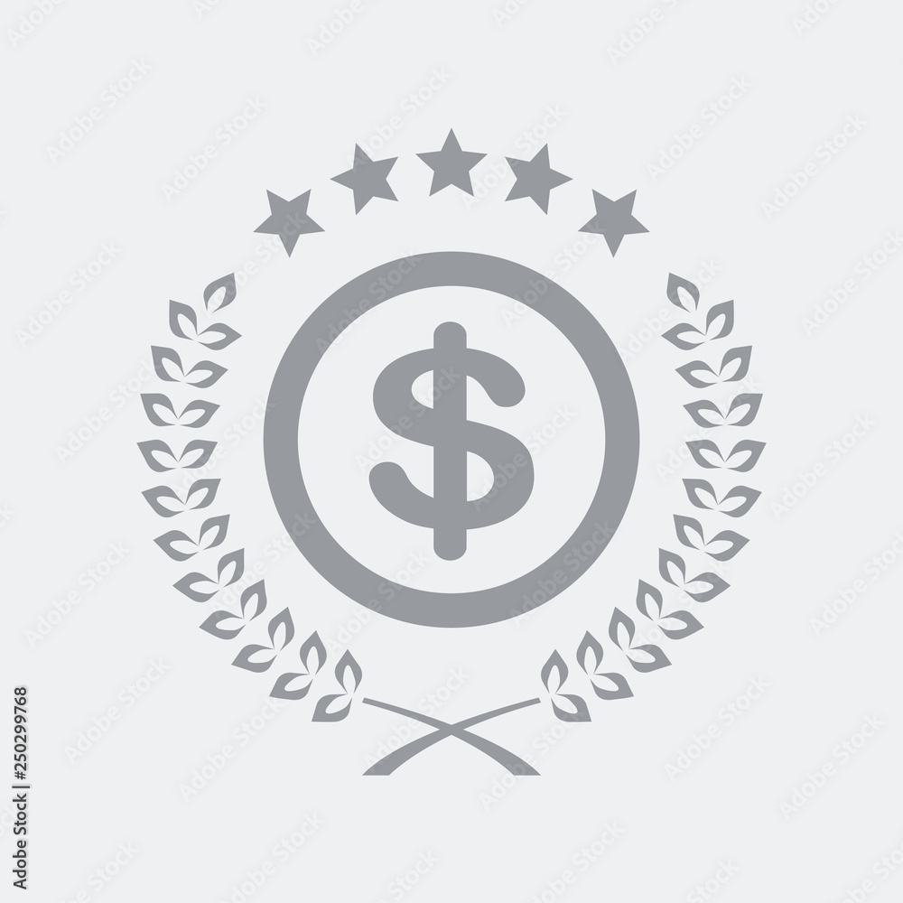 Laurel wreath with Dollar symbol Laurel wreath with Dollar symbol