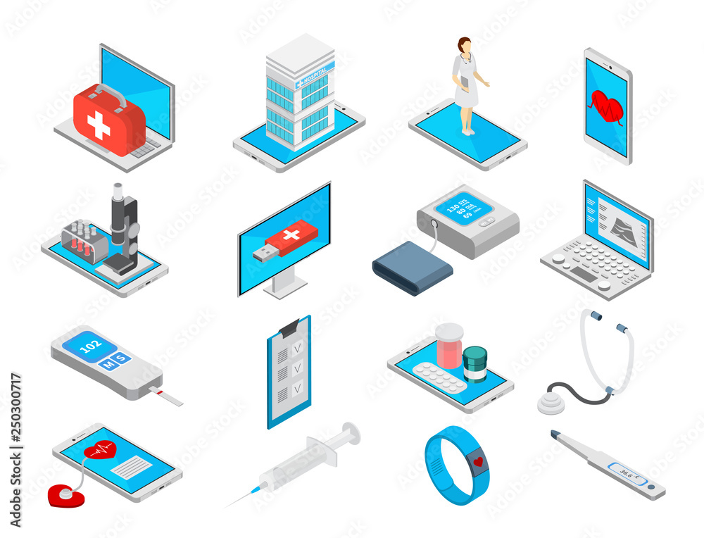 Mobile Medicine Icons Set Mobile Medicine Icons Set
