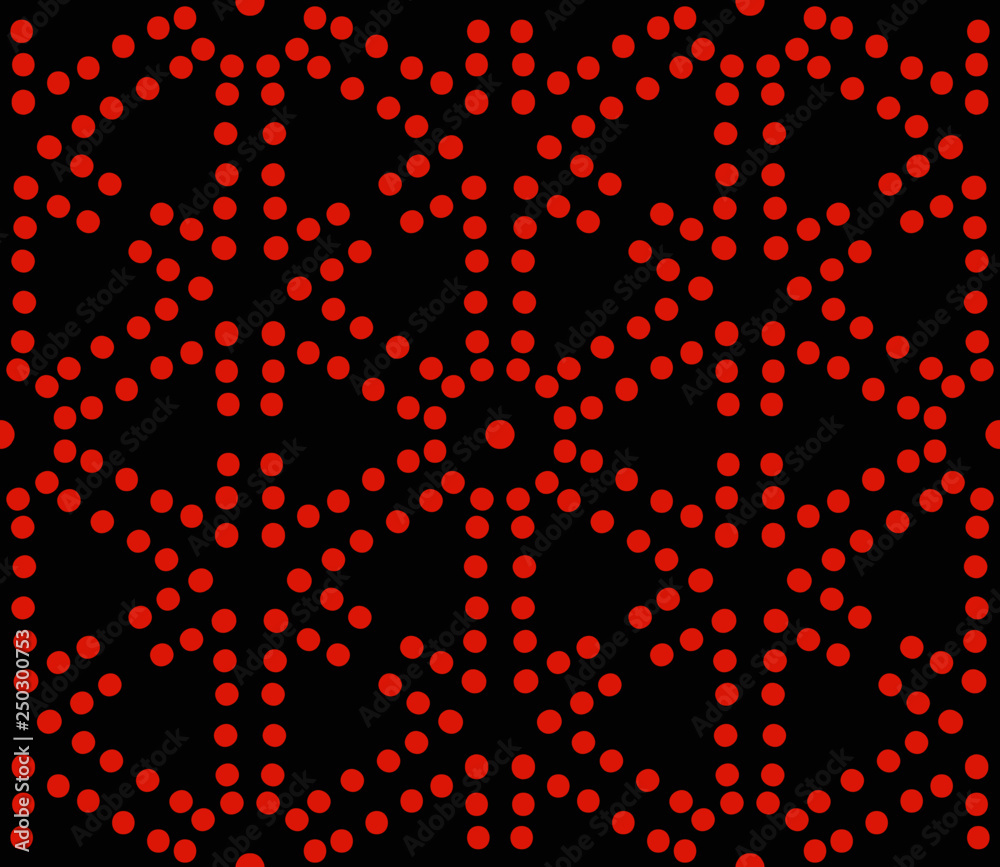 Coral dots with black background pattern