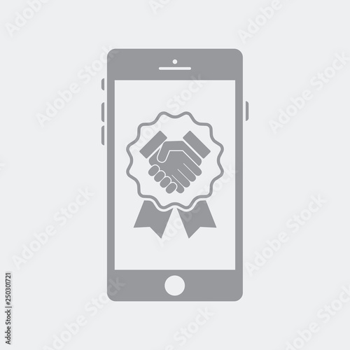 Official agreemet symbol icon on smartphone