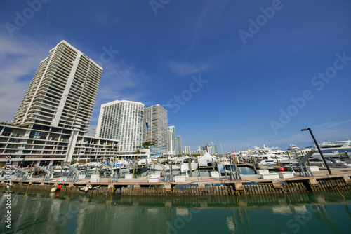 Wide angle photo of the Miami International Boat Show