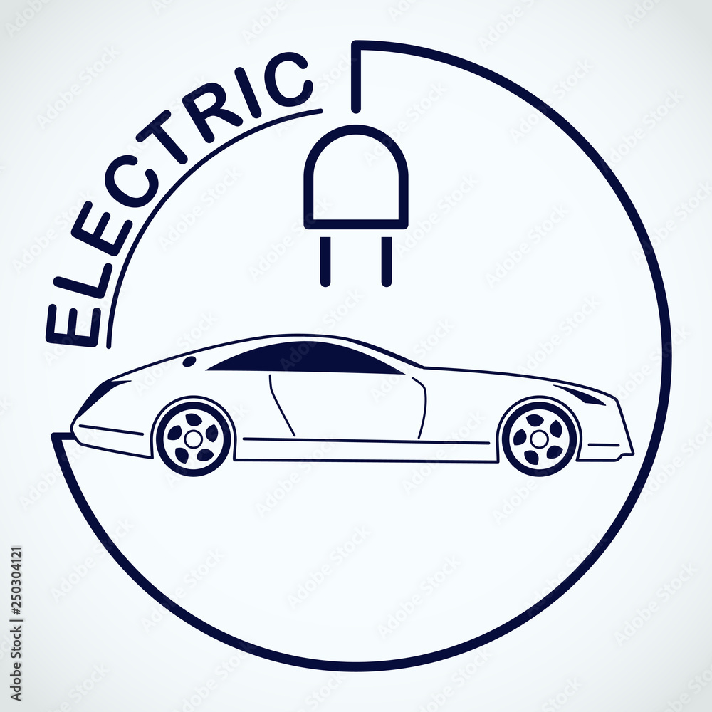 Electric Car Logo. Eco Vehicles Symbol. Ecological Transport Icon. Vector illustration Electric Car Logo. Eco Vehicles Symbol. Ecological Transport Icon. Vector illustration