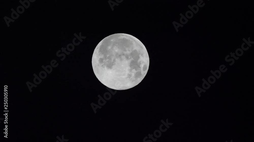 Tokyo,Japan-February 20, 2019: The super moon observed in Tokyo at 4AM on February 20, 2019 in Tokyo, Japan photo