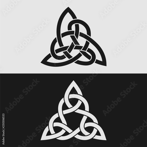 Celtic ornament elements isolated on black and white background.