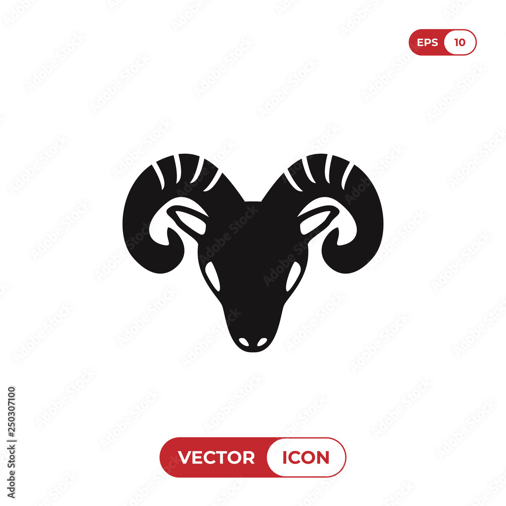 Goat head vector icon